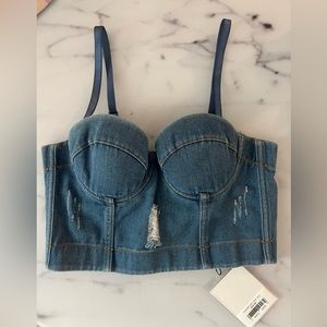 Denim Bustier Top